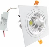 Spot LED Verzonken 18W COB Verstelbaar Vierkant - Warm wit licht