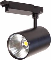 LED Railspot 30W COB 80 ° Eenfasig ZWART - Koel wit licht