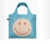 Loqi Smiley - Bag Smiley - Geometric Recycled - Opvouwbare Shopper - Opvouwbare Boodschappentas