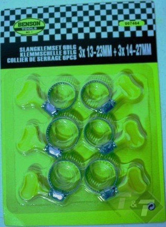 Slangklemmen set, 6 delig, 13-23mm, 14-27mm, Benson van Benson — afbeelding 2