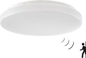 Plafonnier LED Proventa Longlife avec détecteur de mouvement ⌀ 30 cm - IP54 - Blanc chaud