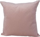 Sierkussen - Kussen - Velvet Cross Roze - 40x40xh6cm
