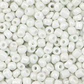 Kralen rocailles 3mm, 50 gram white pearl, zelf sieraden maken
