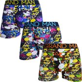 Grandman 3-PACK Boxershort 2008 - M SIZE met opvallende fantasieprint