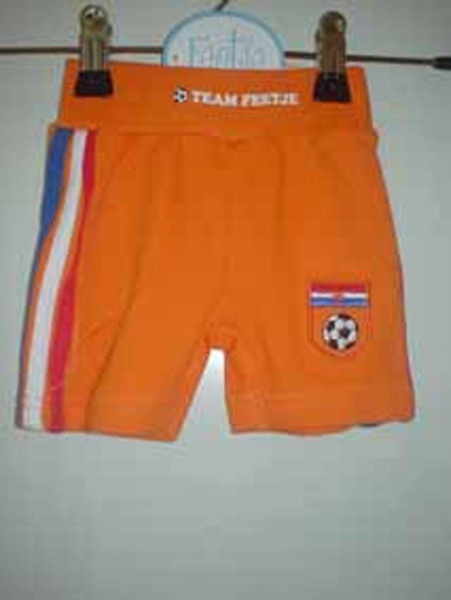 Feetje voetbal shorts oranje Goal! maat 62