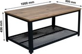 Claus & Clyde© Väsby - Salon tafel - Industrieel - Eiken - 100 x 60 x 45.6