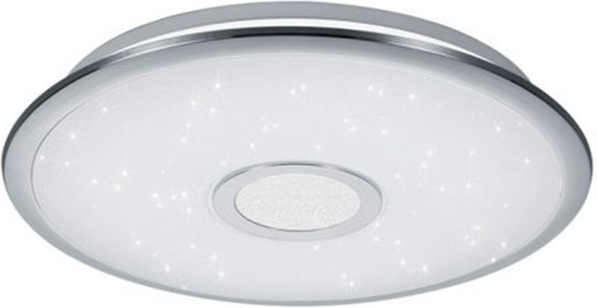 LED Plafondlamp - Trion Osirina - 30W - Aanpasbare Kleur - Dimbaar - Afstandsbediening - Rond - Glans Chroom - Kunststof