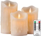 Led druipkaarsen 3 stuks | maten 10, 12,5 en 15 cm met vlam effect | kaarsen werken op batterijen
