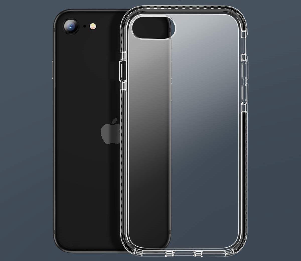 HB Hoesje Geschikt voor Apple iPhone 7/8 - Zwart - Anti Shock Gel Armor Back Cover Case