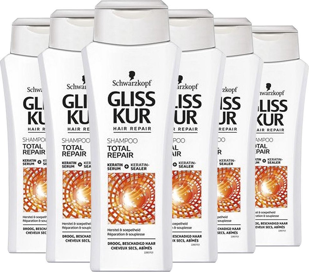 Schwarzkopf Gliss Kur Shampoo Total Repair Keratin Serum & Sealer Multi Pack - 6 x 250 ml