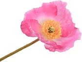 Silk-ka Kunstbloem-Zijden Bloem-Klaproos Tak Zijde Roze 68 cm  Voordeelaanbod per 2 stuks