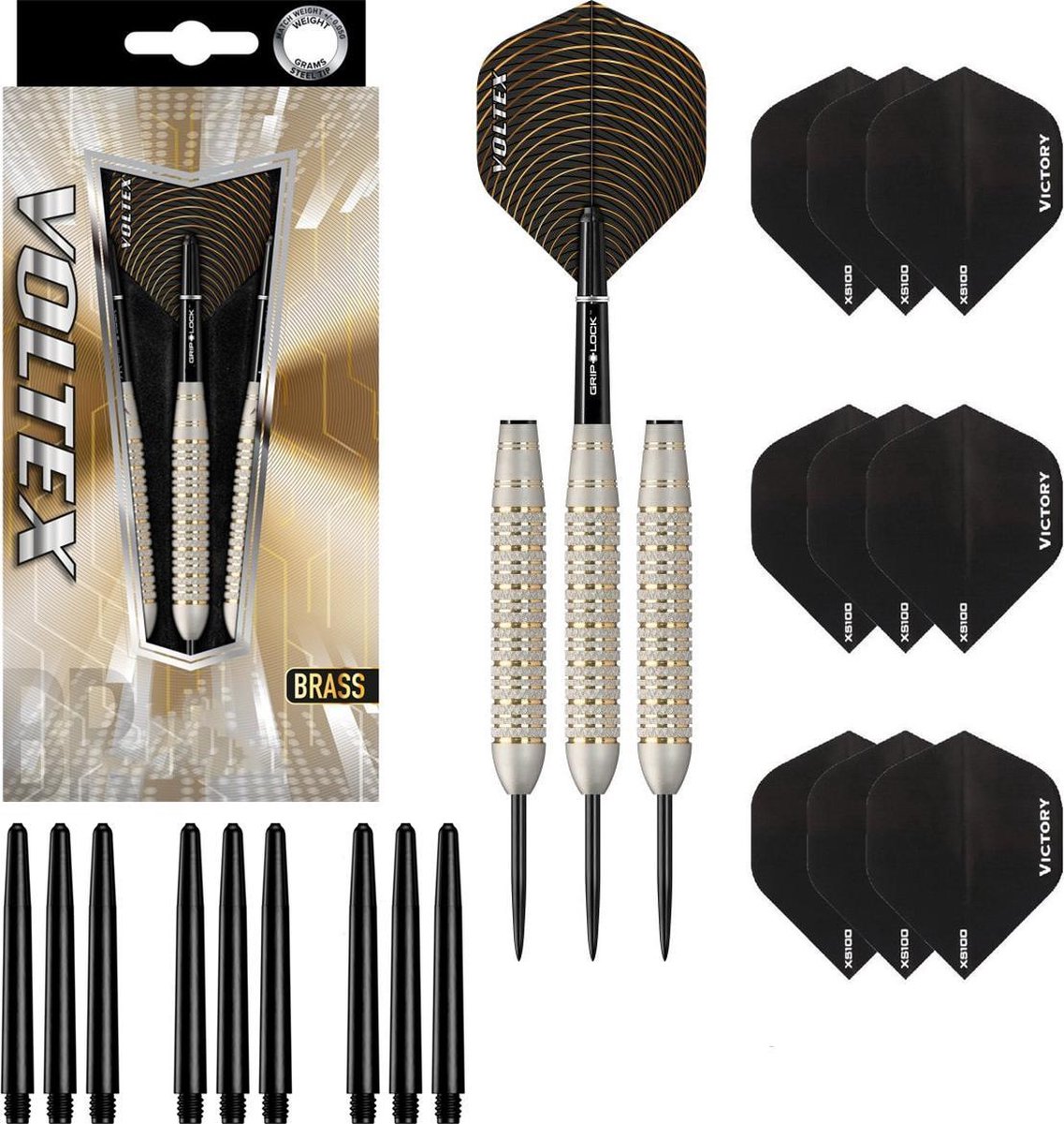 Darts Set Platinum - dartpijlen – dart shafts – dart flights – dartpijlen 23 gram – 100% brass