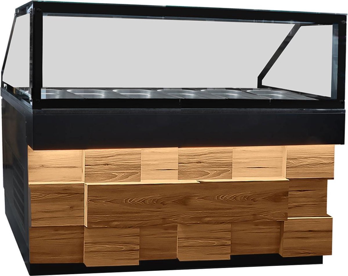 Warmhoudvitrine 1,25 m - voor 3x GN 1/1 | GGM Gastro