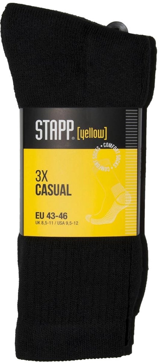 6-Pack Casual Stevige Werksokken STAPP YELLOW - Casual 4400.699 - Zwart - Unisex - Maat 39-42