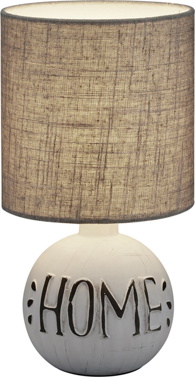 LED Tafellamp - Trion Ernami Home - E14 Fitting - Rond - Mat Grijs - Keramiek