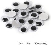 Wiebeloogjes - knutsel oogjes - groot - 15mm - zelfklevend - knutsel spullen - traktatie