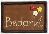 Chocolade - Tablet - Bedankt - In cadeauverpakking met gekleurd lint