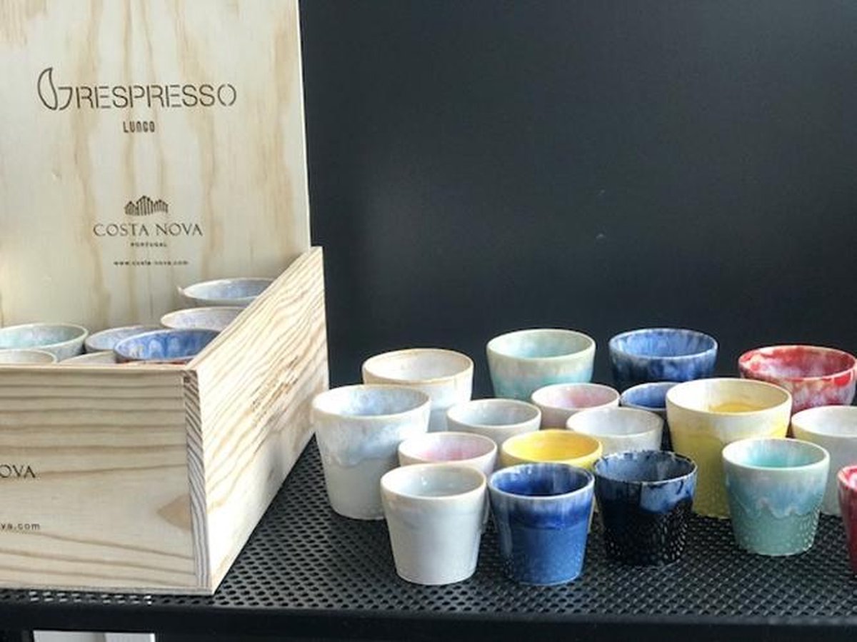 Costa Nova - servies - lungo kop - Grespresso Gift Box 24 stuks - aardewerk - H 7,5 cm by Supervintage
