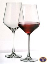 Sierlijke RODE wijnglazen Alca - Bohemia Crystal wijnglas - set 2 stuks