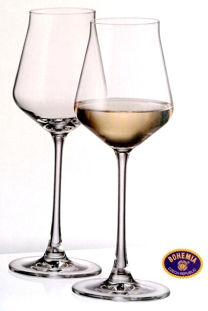 Sierlijke kleine witte wijnglazen Alca - Bohemia Crystal wijnglas - set 2 stuks