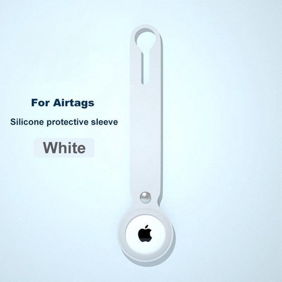 Apple AirTag Sleutelhanger - Duurzame Siliconen AirTag Hoesje - AirTag Apple Case - WIT - Valentijn - valentijn cadeautje voor hem - Valentijn cadeautje voor haar