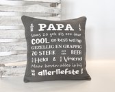 Vaderdag Kussenhoes 40cm X 40cm Grijs | Vaderdag Cadeau | Verjaardag Cadeau | Verjaardag Vader | Papa