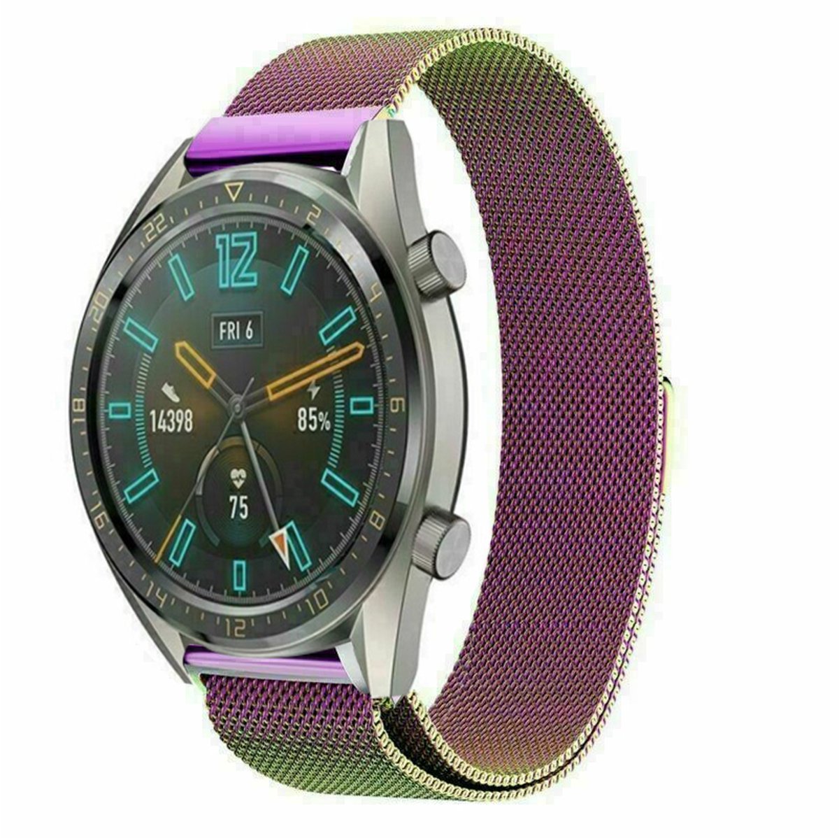 geschikt voor Huawei Watch GT Milanees bandje - regenboog - 46mm