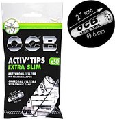 OCB - ACTIVE TIPS - EXTRA SLIM - CHARCOAL FILTERS - 50 stuks - 6mm