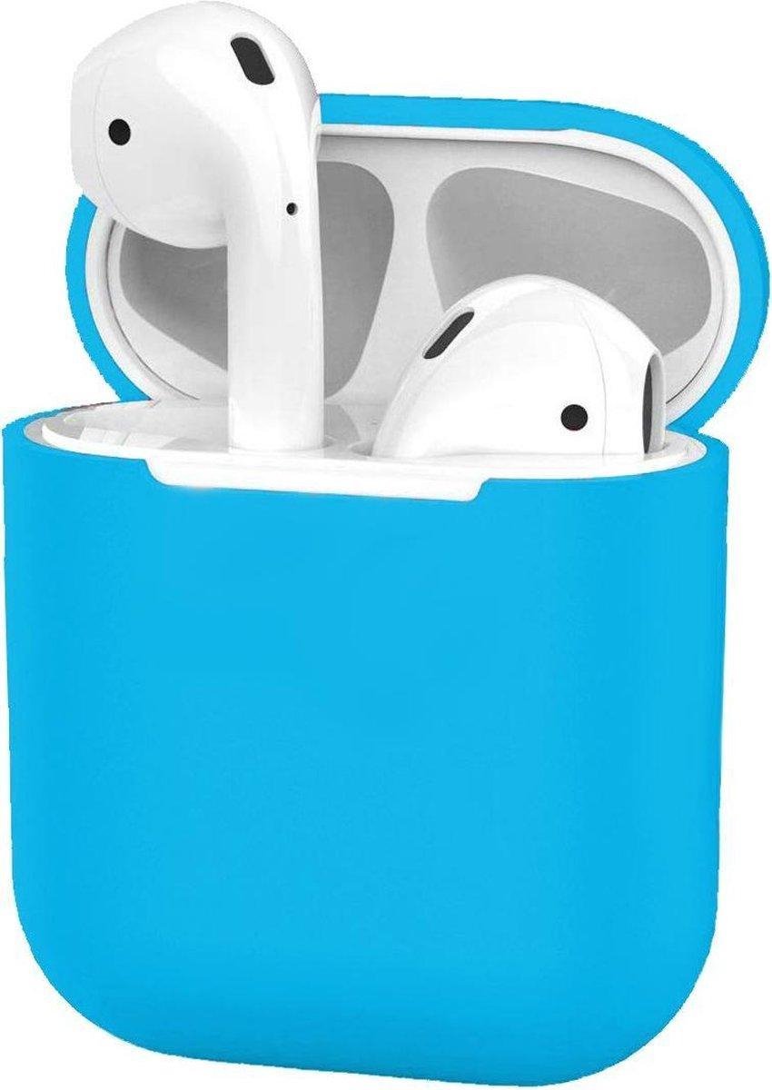 Geschikt Voor Airpods Hoesje Siliconen Case - Blauw - Airpod hoesje geschikt voor Apple AirPods 1 en Airpods 2