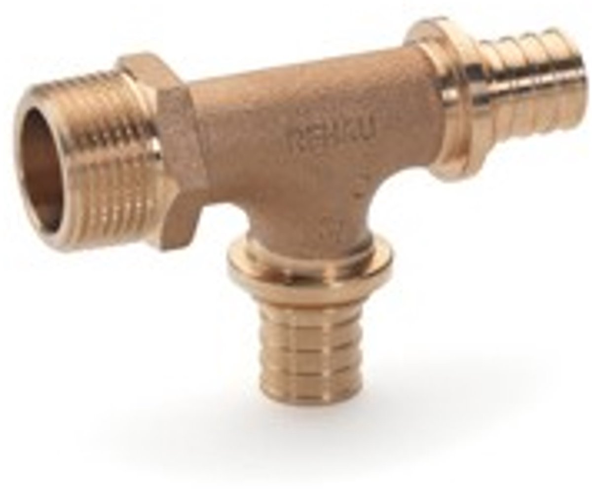 Rehau Rautitan T-stuk aftakking m. buitendraad 20x20mmxR1/2 RX 13662801001