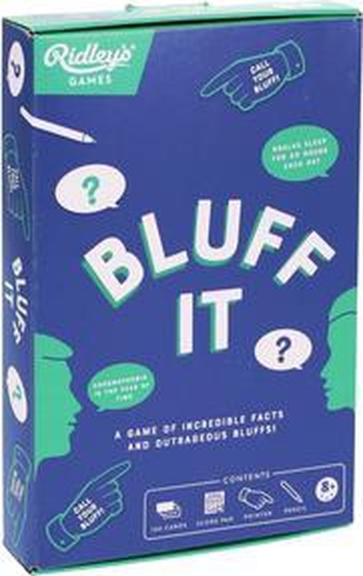 Thumbnail van een extra afbeelding van het spel Ridley's Games Quiz Bluff It (en) 16 Cm Papier Blauw/wit 266-delig