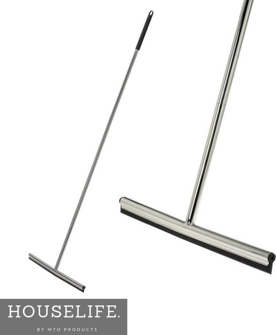 HouseLife Vloertrekker met steel - gepolijst RVS - 125 cm lang - 40 cm  brede wisser -... | bol.com