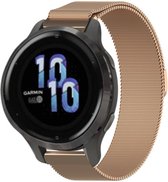 Milanees Smartwatch bandje - Geschikt voor  Garmin Venu 2s Milanese band - 40mm - rosé goud - Strap-it Horlogeband / Polsband / Armband