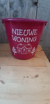Emmer - Tekst - 5 Liter - Roze - Nieuwe Woning - Kado - Gift -