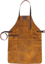 Leren Schort BBQ – Vintage Ochre – Luxe Barbecueschort Leer - 81x56cm – Man