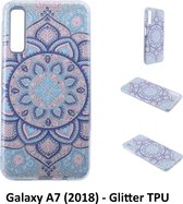 Uniek motief Glitter flower TPU Achterkant voor Samsung Galaxy A7 (2018) (A750)- 8719273282991