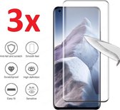 Full Cover 3D Edge Tempered Glass Screenprotector - Geschikt Voor Xiaomi Mi 11i (5G) - Ultradun Gehard Glas - Set Van 3 Screenprotectors