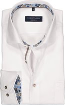 CASA MODA comfort fit overhemd - wit diamant structuur (contrast) - Strijkvrij - Boordmaat: 43
