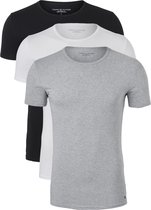 Tommy Hilfiger Cotton stretch T-shirts (3-pack) - heren T-shirts O-hals - zwart - wit - grijs - Maat: XL