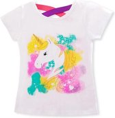 Eenhoorn tshirt meisje - eenhoorn shirt - Colored Unicorn T-shirt - maat 122/128 - meisjes eenhoorn shirt 6 - 7 jaar