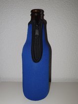 2 x bierfles koelhoud hoesje - Flessenkoeler - Bierfleskoeler- Bierflesmouw - Vaderdagcadeau - blauw - 330 ml - 2 stuks