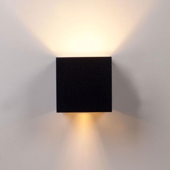 Diverse kom schrobben Cahaya kubus verlichting Zwart | vierkante wandlamp | 2023 model | LED  Wandlamp warm... | bol.com