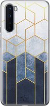 OnePlus Nord hoesje - Geometrisch fade art - OnePlus Nord case - Soft Case Telefoonhoesje - Blauw