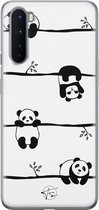 Mooie Telefoonhoesjes - Hoesje geschikt voor OnePlus Nord - Panda - Soft Case TPU Backcover - Zwart