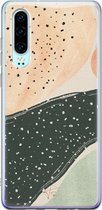 Huawei P30 hoesje - Abstract peach - Siliconen - Soft Case Telefoonhoesje - Print - Multi