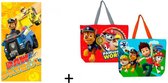 Paw Patrol strandlaken + strandtas - 70 x140 cm - 100% katoen (rode tas)