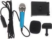 Mini microfoon - Mini microfoon voor smartphone - Microfoon voor smartphone - Tiktok microfoon - Blauw met standaard
