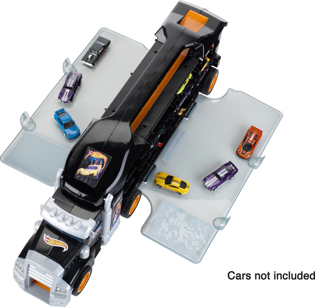 Hot Wheels Rack N' Track Exhibidor y Organizador p/ 44 Carritos - 3 en 1 c/Rampa y Loop - p/Armar y Desarmar - Portátil 4 Metros de Pistas - HWCC9 - Original