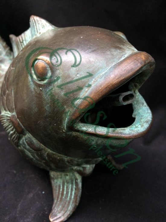 Tuinbeeld - bronzen beeld - Vis fontein - Bronzartes - 11 cm hoog