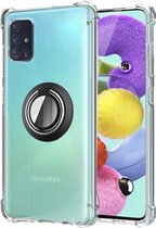 Samsung Galaxy A71 hoesje Kickstand Ring shock proof case transparant magneet